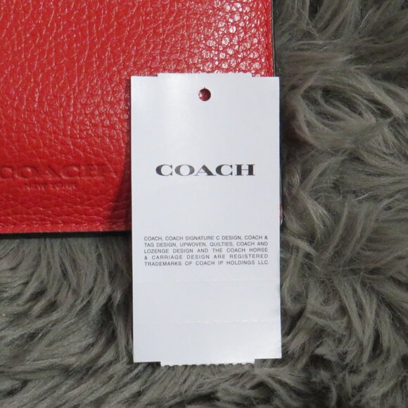 Coach Leather Zip Lanyard Card Case (Bold Red) - Picture 3 of 3